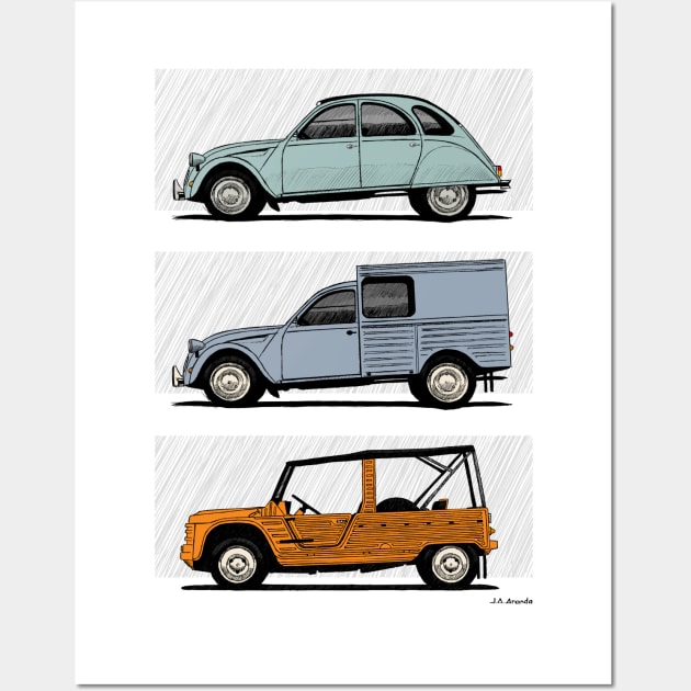 The classic frenc car and its cool derivates. Wall Art by jaagdesign